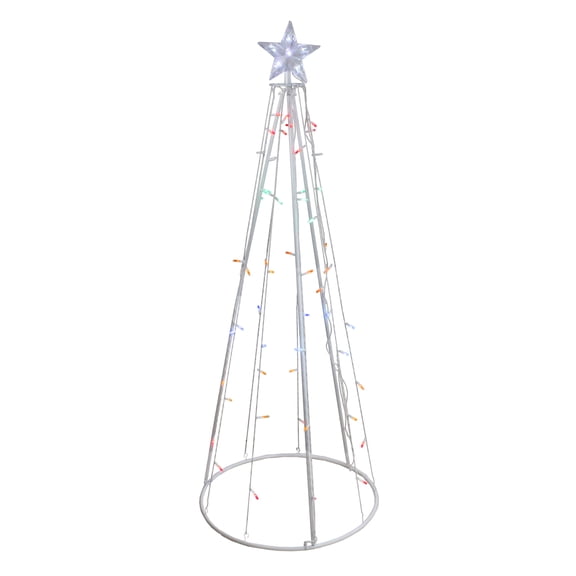 5' Multi-Color LED Lighted Cone Christmas Tree Outdoor Decor
