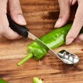 thumbnail image 2 of NETSENG Vegetable Core Deseeder Stainless Steel Vegetable Chili Seed Remover Dishwasher Safe Corer Remover with Serrated Edge, 2 of 7