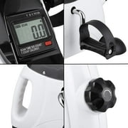 Under Desk Exercise Bike,Stationary Foot Pedal Exerciser,Portable Mini Exercise Bike with LCD Screen Displays for Leg/Arm Fitness and Health,White