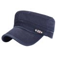 thumbnail image 1 of Casual Washed Cotton Adjustable Solid Color Baseball cap Men flat Cap Unisex Flat Top Cap Fashion Casual Snapback Cap, 1 of 3
