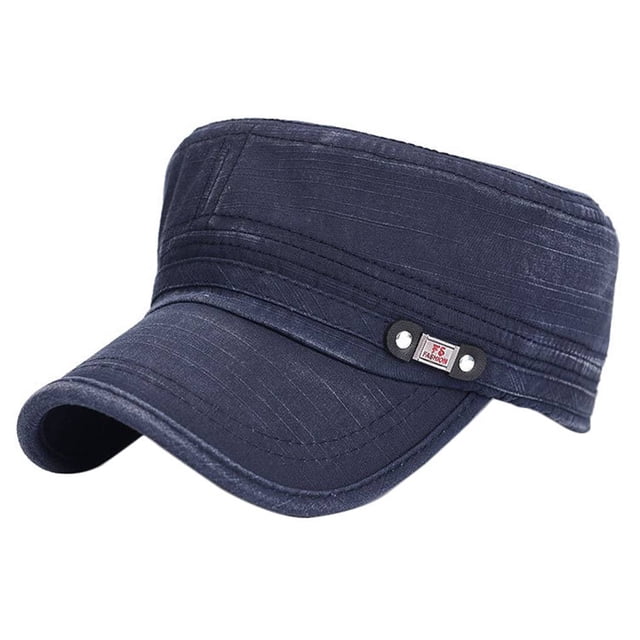 Casual Washed Cotton Adjustable Solid Color Baseball cap Men flat Cap Unisex Flat Top Cap Fashion Casual Snapback Cap