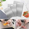 thumbnail image 4 of Xhegex Cutting Board - 304 Food Grade Stainless Steel Cutting Boards for Kitchen- for Cutting Meat, Fruit, Vegetables, Outdoor or Indoor 14.2" X 9.8"(Large, Silver), 4 of 9