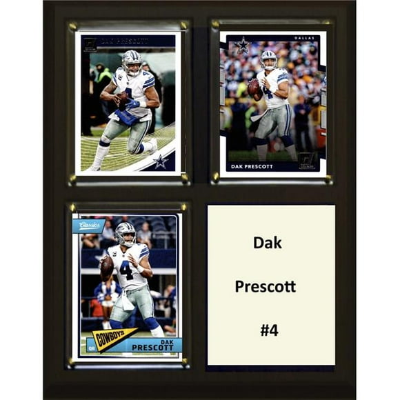 C&I Collectables 810PRESCOTT3C NFL 8 x 10 in. Dak Prescott Dallas Cowboys Three Card Plaque
