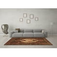 thumbnail image 3 of Ahgly Company Indoor Square Medallion Brown Traditional Area Rugs, 5' Square, 3 of 4
