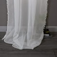 thumbnail image 5 of DriftAway  Solid White Sheer Window Scarf Valance Long Luxury Sheer Fabric Topper Pom Pom Trimmed 52" width X 144 " length, 5 of 5