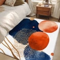thumbnail image 5 of Navy Blue Burnt Orange Large Area Rugs for Bedroom Living Room, Soft Non Slip Carpet Bedside Rug, Middle Century Modern Geometric Rectangle Floor Cover Kitchen Accent Rug 2.7'x5' for Office, 5 of 9