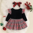 thumbnail image 4 of URMAGIC Newborn Baby Girls Christmas Deer Romper Tutu Dress Outfit with Headband Baby Christmas Clothes Set 18-24 Months, 4 of 10