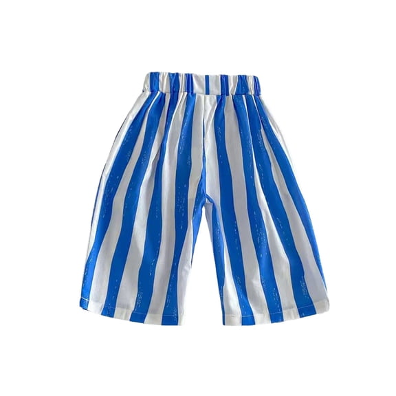 BOOMNY Boys Baggy Capri Pants Wide Leg Pants For Boys Trendy Striped Elastic Waist Summer Jogger Pants