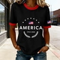thumbnail image 2 of Rggeeun Women Tees American Flag Graphic & 1776-2026 Letter Print Short Sleeve Crew Neck For 4Th Of July Family Party Lightweight Tops,Black,L, 2 of 4