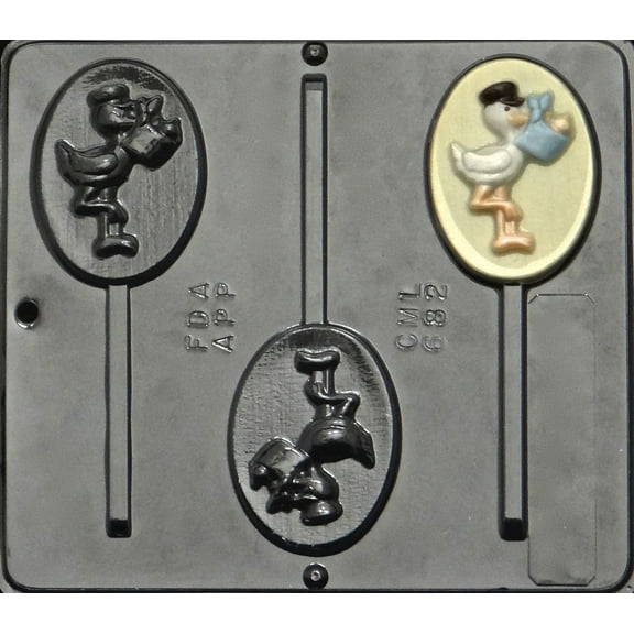 682 Stork Pops Lollipop Chocolate Candy Mold