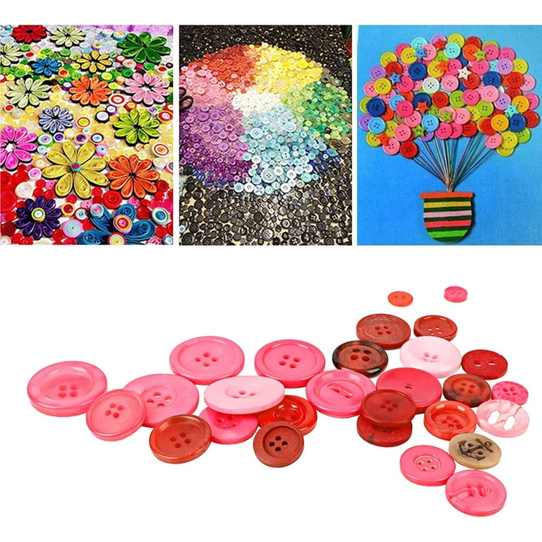 Alfykym 600-700Pcs Red Buttons for Crafts Bulk Red Craft Buttons Assorted Size for Sewing DIY Crafts Decoration