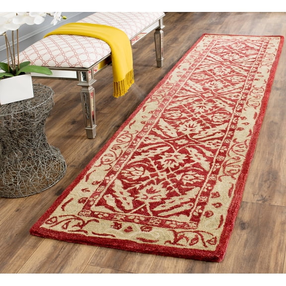 SAFAVIEH Anatolia Lysette Floral Runner Rug, Red/Ivory, 2'3" x 8'