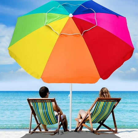 Beach Umbrella,air-Vent with Tilt Steel Pole, Portable UV 100 ...