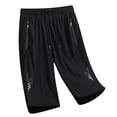 thumbnail image 4 of Tauxra Cropped Capri Pants for Men with Elastic Waistband, Zipper Pockets, Solid Color, Casual Athletic Workout Lounges Fitness, 4 of 8