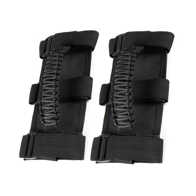 Car Roll Cage Paracord Grab Handle with 3 Straps Replacement for Jeep Wrangler 2-Pack