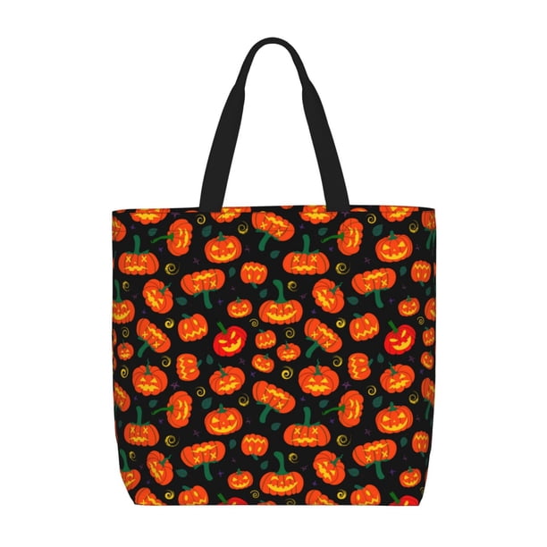 Easygdp Pumpkin Fallen Leaves Bolsa Tote para Mujer, Bolso de Hombro para Trabajo, Playa, Viajes, Compras y Supermercado