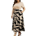 thumbnail image 1 of HKEDES Women Plus Size Dresses Short Sleeve Loose Ribbed Casual Long Maxi Dresses with Pockets M-4X, 1 of 9