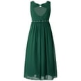 thumbnail image 3 of Alvivi Kids Girls Chiffon V Neck Party Dress Wedding Maxi Formal Ball Gown 4-14, 3 of 5