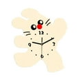 thumbnail image 3 of deevoka Cartoon Cat Shaped Wall Clock Decor Hanging Clock for Hotel Dining Room Gift Beige, 3 of 9