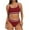 02 Wine, variant on Awdenio Tankini Swimsuits for Women Tummy Control High Waisted Bikini Sets Tummy Control Swimsuits Color Block Two Piece Drawstring Bathing Suit