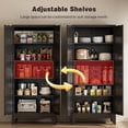 thumbnail image 5 of 71" Tall Metal Pantry Cabinet, Kitchen Storage Cabinet with 2 Doors and 4 Adjustable Shelves for Kitchen, Living Room, Dining Room, Bathroom and Home, Office (Black, 71" H), 5 of 14