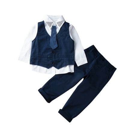 

Pudcoco Baby Boys Blazer Gentlemen Wedding Christening Outfit 3-4 Years