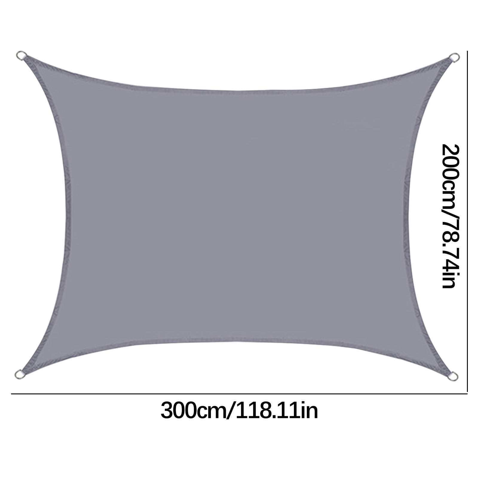 RuiJiao 2x3m Shade Canopy Cover Patio UV Block Square Sun Shade Cloth for Backyard Pergola Porch Deck Garden Outdoor Activities