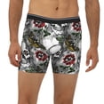 thumbnail image 2 of Men'S Boxer Briefs, Skulls Roses Soft And Breathable Mens Underwear Boxer Briefs With Widen Waist, 2 of 2