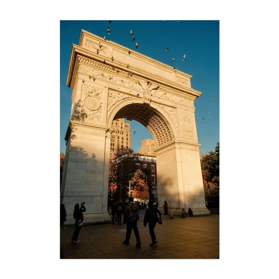 Golden Hour at the Arch - Manhattan New York Photography Unframed Wall Art Print 5 x 7 inches