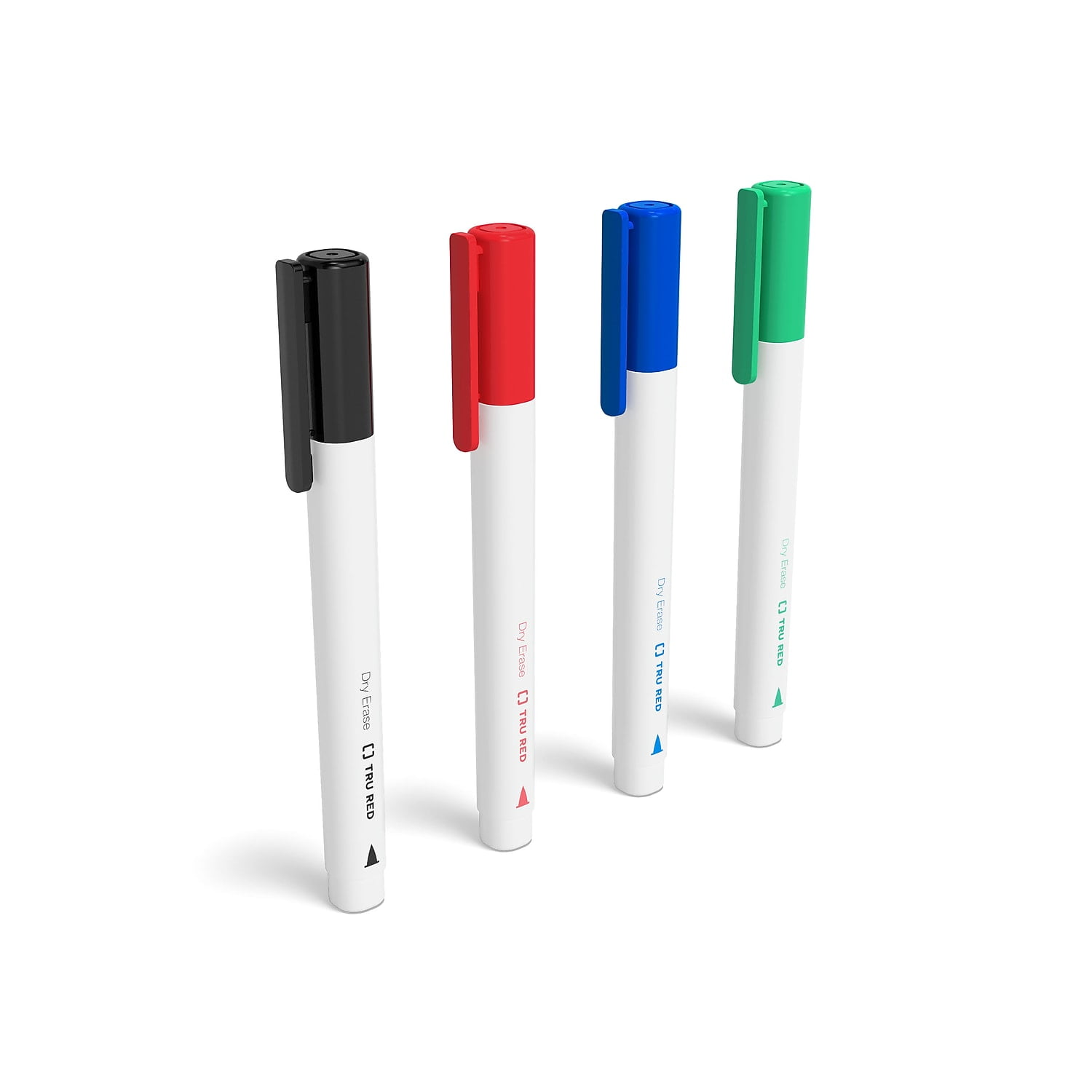 TRU RED Pen Dry Erase Markers Fine Tip Assorted 4/Pack TR54562