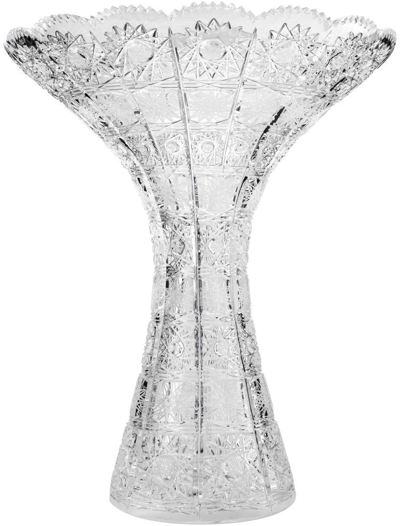 Aurum Crystal Au50281 12 H Crystal Cut Decorative Clear Flower Vase Elegant Centerpiece Wedding Gift Bud Vase Walmart Com Walmart Com