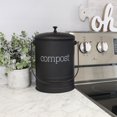 thumbnail image 3 of AuldHome Design Kitchen Compost Bin For Countertop | 1.3 Gallon Composting Bucket with Lid | Includes 3 Charcoal Filters | (Black Enamel), 3 of 9