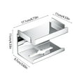 thumbnail image 2 of Porte-papier Toilette Mural, Rangement Non Perforé, Construction en Métal, Design Moderne, pour Salle de Bain, Distributeur de Papier Toilette, Support avec Emplacement pour Téléphone, Décoration Maison, Rangement Cuisine $BS$3, 2 of 7
