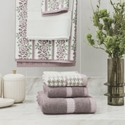 Beautiful by Drew Barrymore 6-Piece Dot Bath Towel Set, Soft 100% Cotton, Off White
