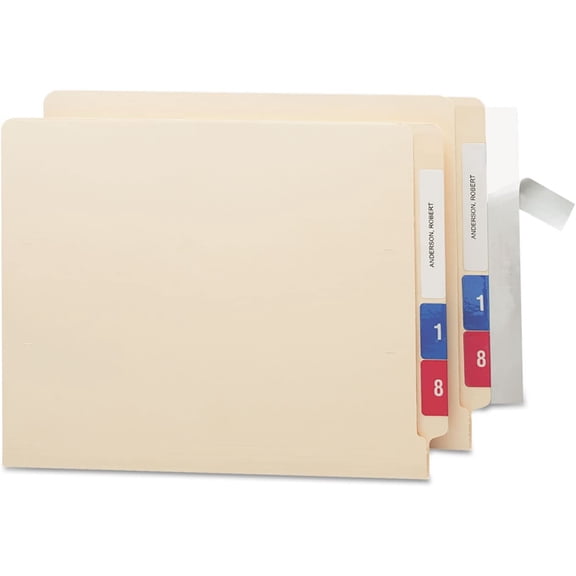 Smead Seal and View Clear Label Protector, Size 8" W x 1-11/16" H Before Folding, 100 per Pack (67608)