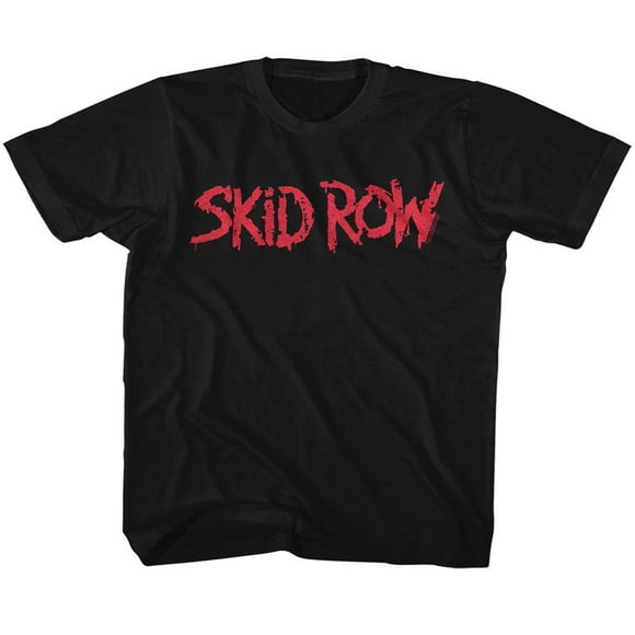 T-Shirt Rouge Logo du Groupe de Heavy Metal Skid Row Noir pour Jeunes Garçons