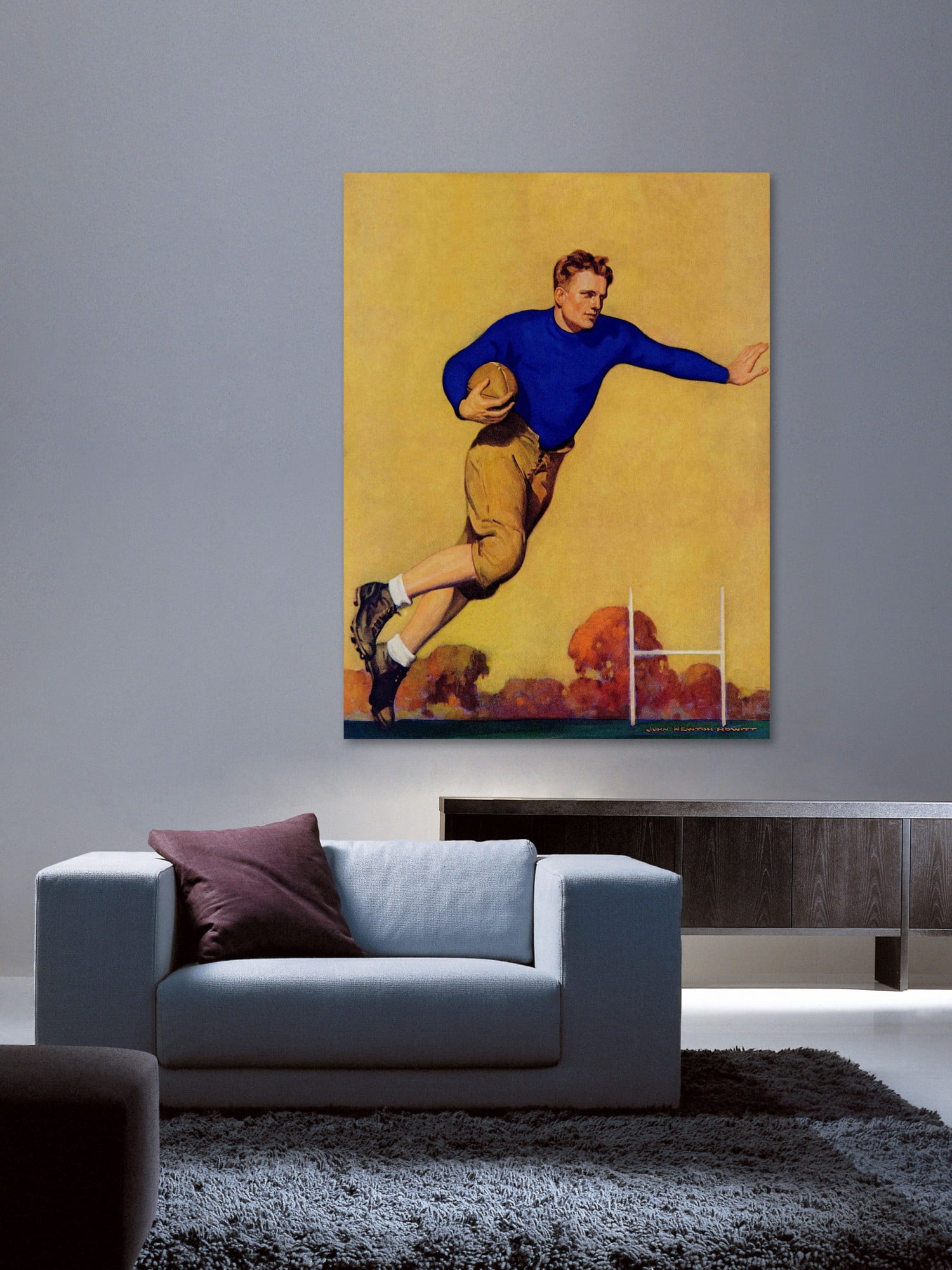 Marmont Hill Football Player by John Newton Howitt Painting Print on Canvas