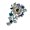 Blue, variant on Vintage Flower Pin Elegant Crystals Detailing Ladies Jewelry Statement Pieces