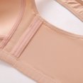 thumbnail image 3 of Bigersell Women Button Front Closure Bras Push up Bra No Underwire Front Snap Bra Wide Strap Comfort Soft Back-Smoothing V-Neck Wire-Free Bra Padded Bralette Everyday Bras C-28-Khaki XL, 3 of 5