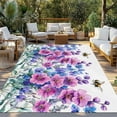 thumbnail image 3 of Fsddascl Watercolor Pink Blue Floral Outdoor Rug for Patio/Deck/Porch, Non-Slip Large Area Rug 4 x 6 Ft, Spring Botanical Leaves Indoor Outdoor Rugs Washable Area Rugs, Reversible Camping Rug Carpet, 3 of 5