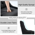 thumbnail image 4 of Foredo Linen Dining Chairs Set of 2, Modern Upholstered Dining Chairs with Solid Wood Legs, Country Tufted Dining Chairs for Dining Room Living Room, Black, 4 of 9