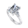 thumbnail image 2 of Eterna Jewel 2.2 Ct Radiant Cut Lab Created Diamond Ring - 14K White Gold Plated Engagement Ring for Women - Three Stone Wedding Ring - Perfect Proposal Gift for Her - Jewelry for Special Occasions, 2 of 3