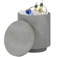 thumbnail image 1 of CoSoTower 2.6 Gal Outdoor Side Table, 3-In-1 Concrete Cooler Bar Table with Storage, Removable Ice Bucket and Lid, Light Grey, 1 of 7
