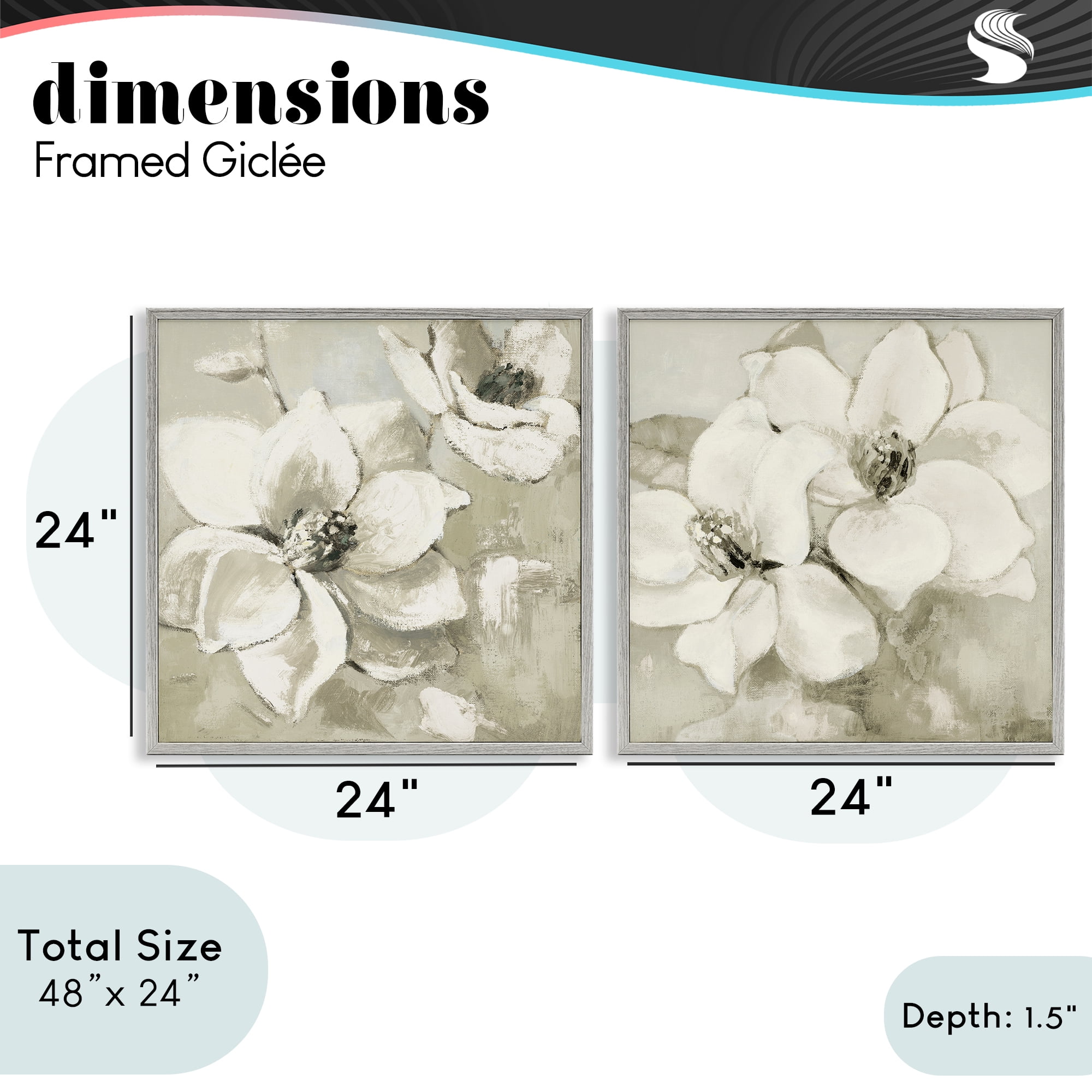 Stupell Industries Beige Magnolias after Rain 2 Piece Gray Framed Giclee Art Set, design by Lanie Loreth