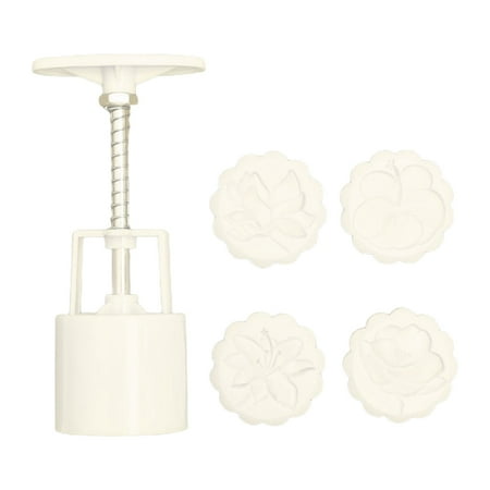 

Flowers Stamps Round Pastry Moon Cake Mold Thickness Adjustable Durable Baking