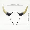 thumbnail image 3 of Viking Horn Headband Halloween Costume Accessory – Medieval Ox Horn Headpiece, Vintage Carved Design for Cosplay, Masquerade, Carnival Party (Silver), 3 of 5