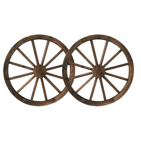 23 Inch Brown Wooden Wagon Wheel Wall Art Plaque Walmart Com