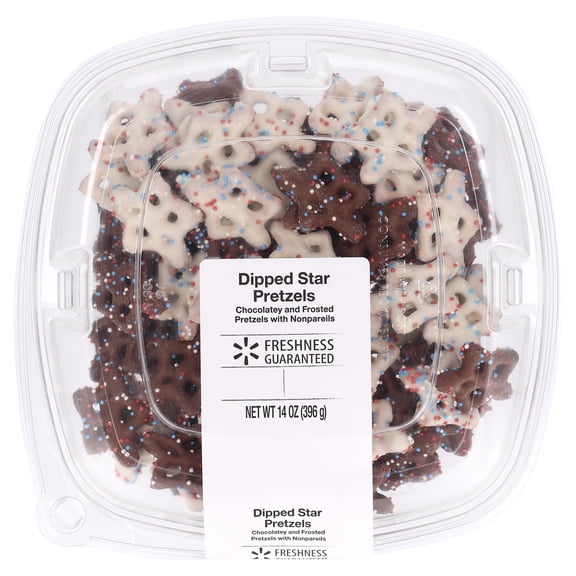 Freshness Guaranteed Mixed Patriotic Pretzel Stars, 14 oz, Baked, Ready to Eat