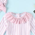 thumbnail image 6 of TOWED22 Infant Baby Girl One-Piece Swimsuit Long Sleeve Rash Guard for UPF 50+ Sun Protection Bathing Suit Pink,0-3 M, 6 of 6