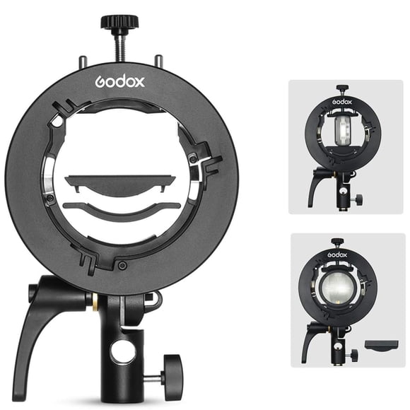 Soporte Speedlite Godox S2 para soporte Bowens con luz USB